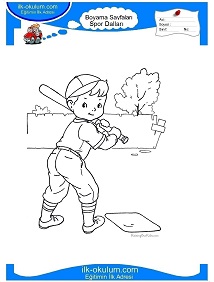 Çocuklar İçin Beyzbol Boyama Sayfaları 